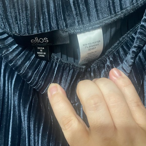 ELLOS SAPPHIRE BLUE VELVET MIDI SKIRT SX 22/24 - Picture 4 of 4